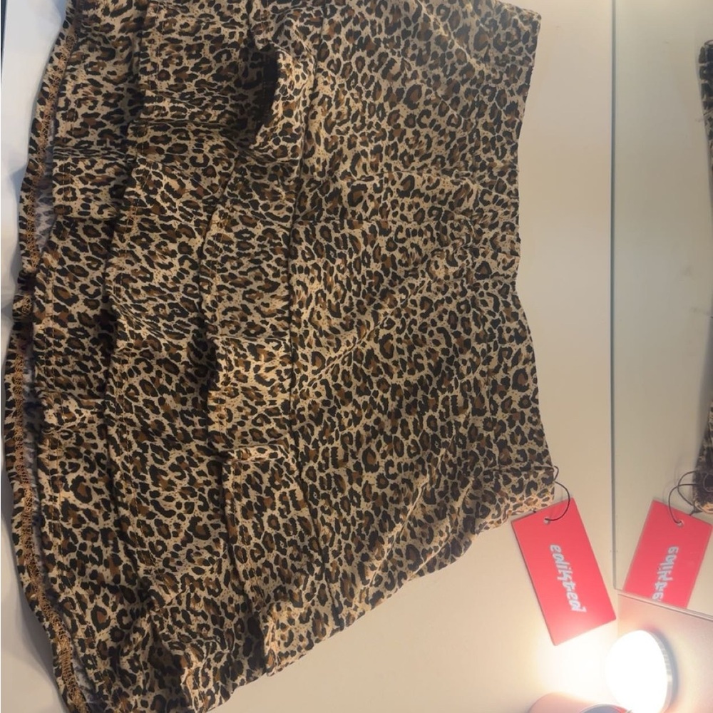 Edikted Brown Leopard Print Skirt